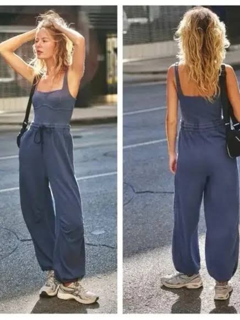 Free People Women’s Blue Inbound Onsie Wide-Leg Jumpsuit